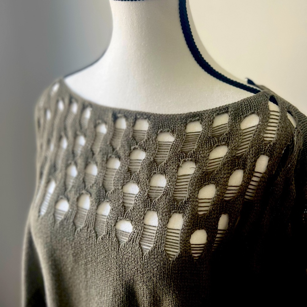 Simply Vera Wang | Poncho Sweater | One Size | Green